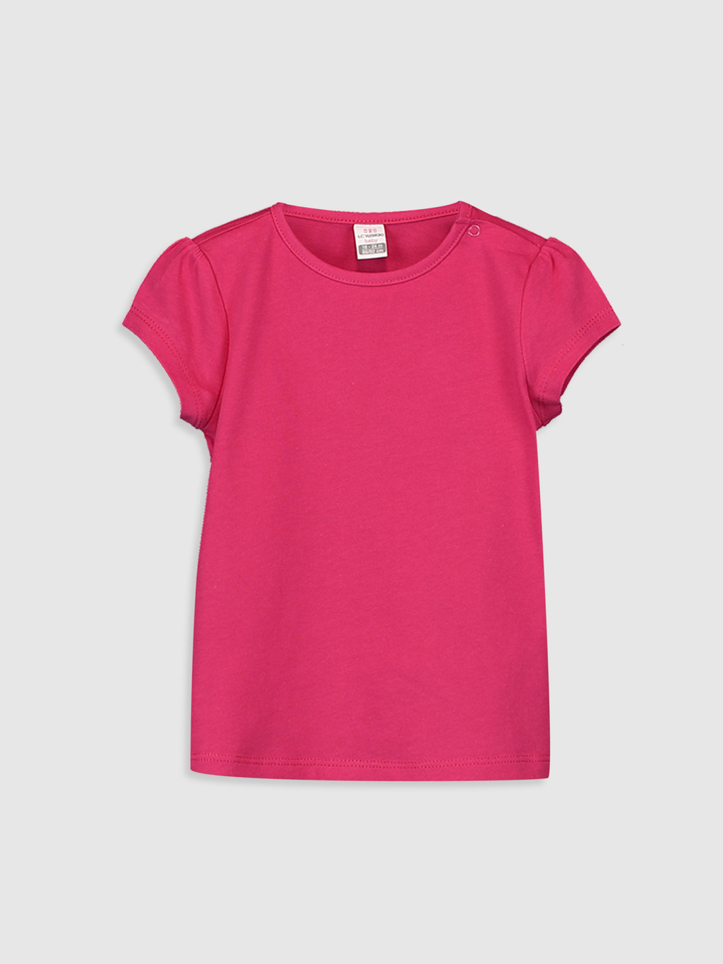 Crew Neck Short Sleeve Basic Baby Girl T-shirt 2 Pieces-3