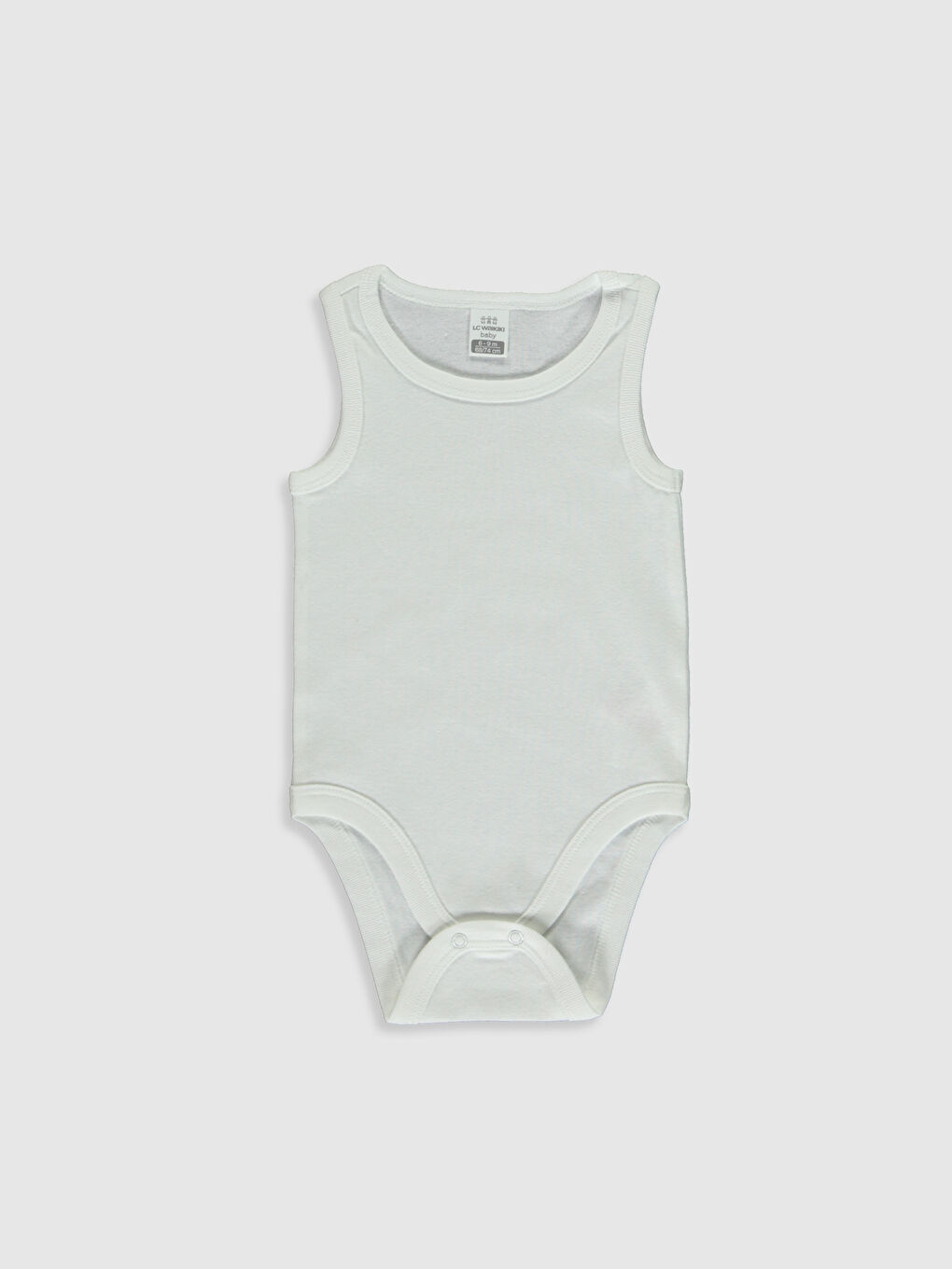 Beyaz Bisiklet Yaka Kolsuz Kız Bebek Çıtçıtlı Body 2'li-2