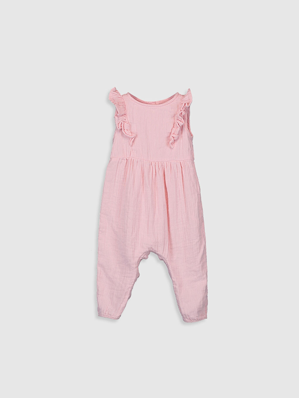 Pembe Bisiklet Yaka Kız Bebek Tulum