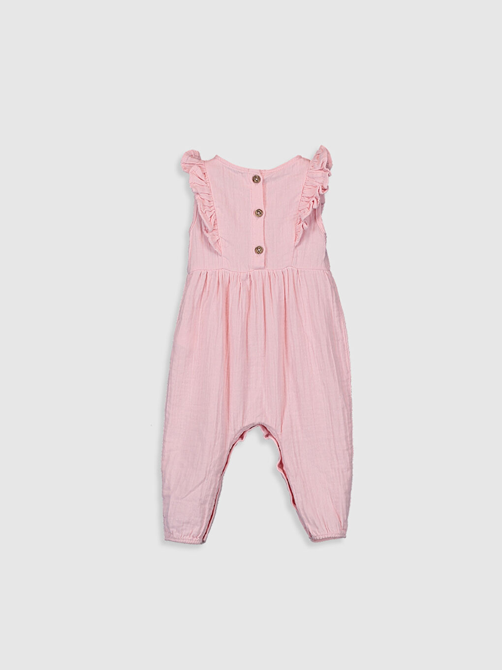 Pembe Bisiklet Yaka Kız Bebek Tulum-1