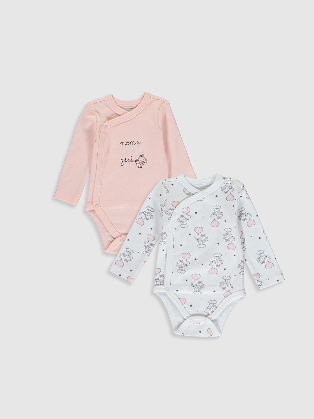 Long Sleeved Baby Girl Press Stud Press Stud Body