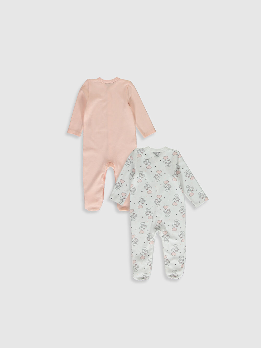 V Neck Long Sleeve Printed Baby Girl Jumpsuit 2 Pieces-2