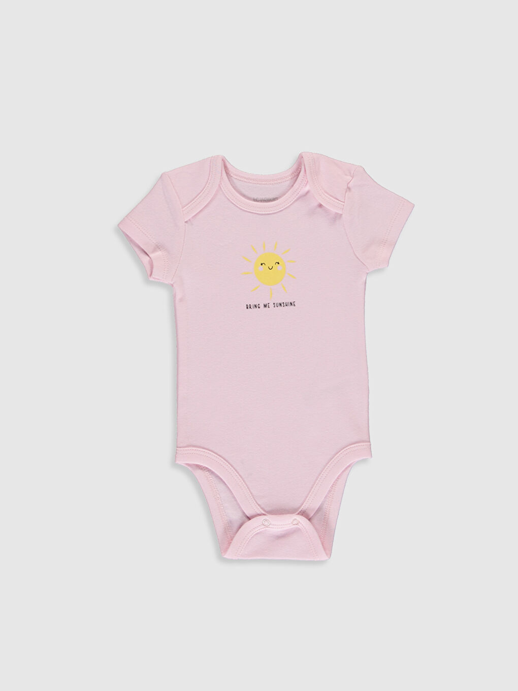 Beyaz Bisiklet Yaka Kısa Kollu Kız Bebek Çıtçıtlı Bodysuit-2