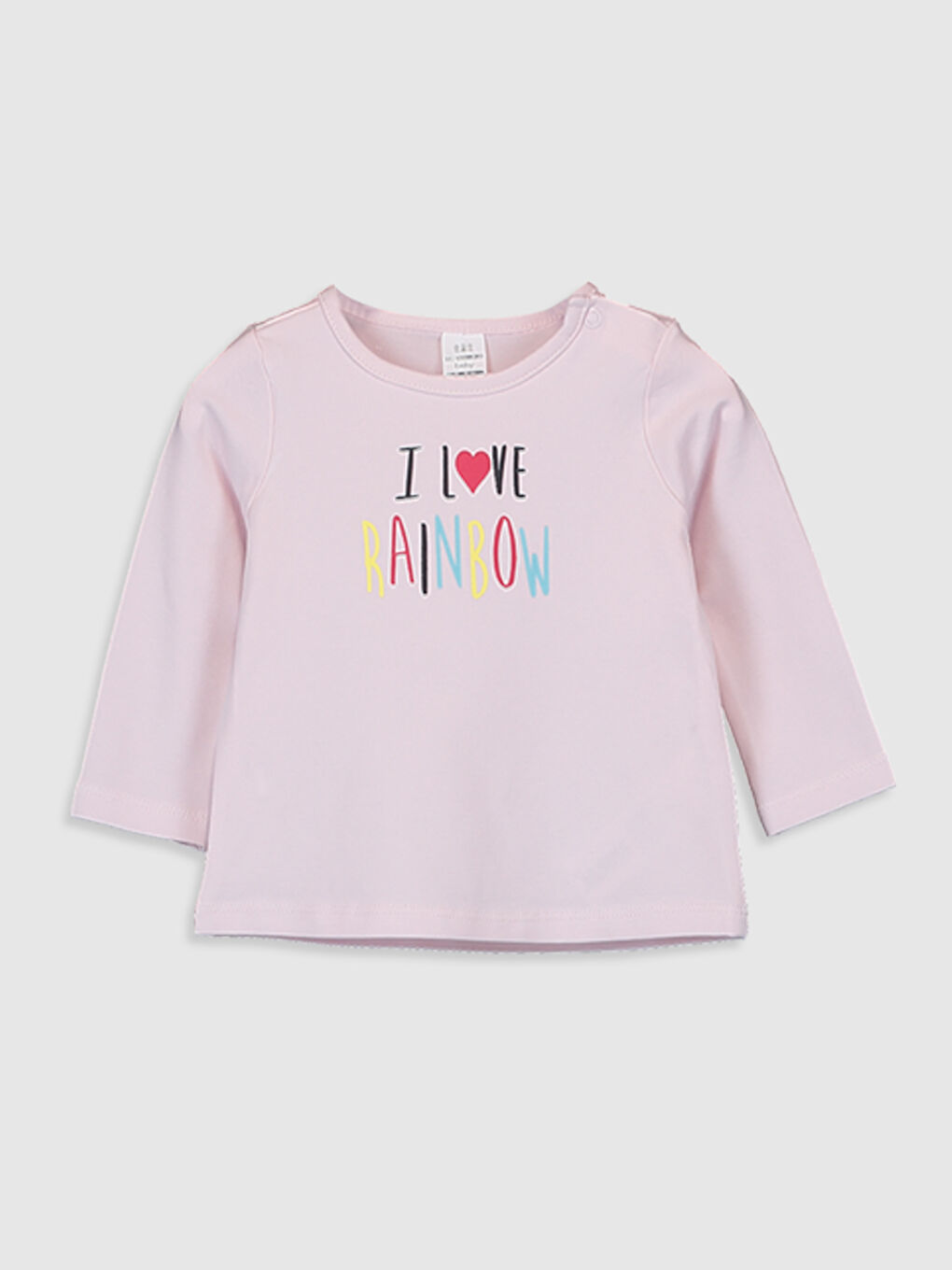 Pembe Bisiklet Yaka Uzun Kollu Kız Bebek Tişört-2