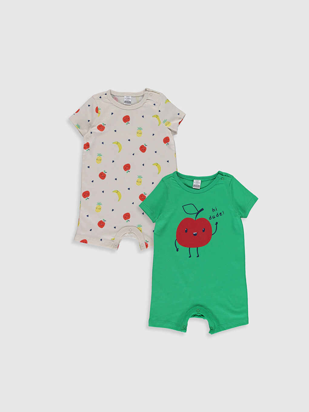 Yeşil Erkek Bebek Desenli Tulum 2'li