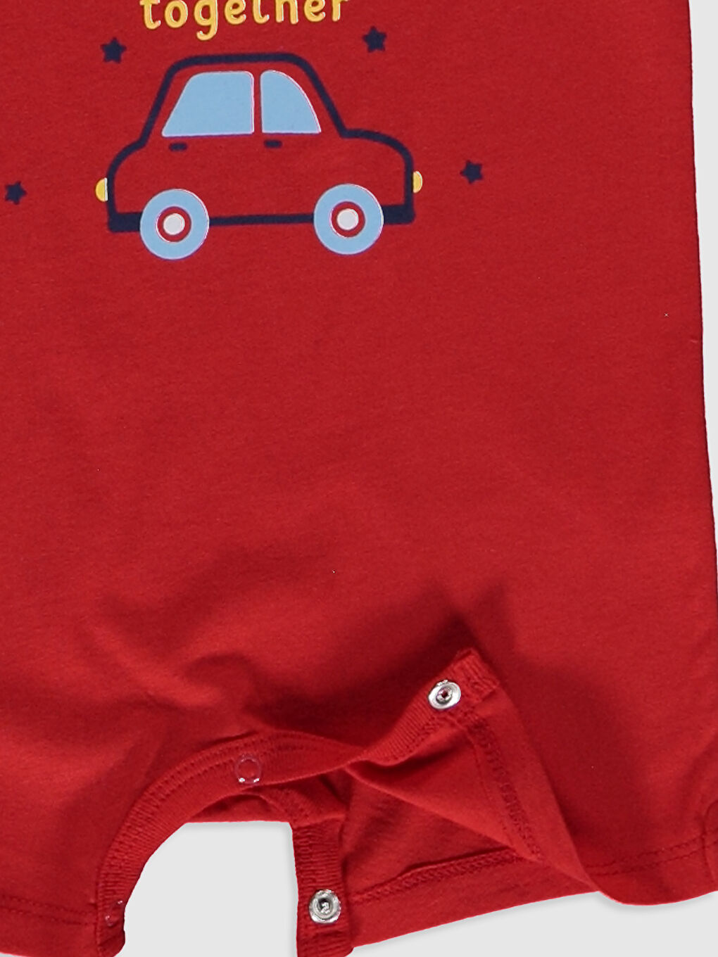 Kırmızı Bisiklet Yaka Kısa Kol Pamuklu Erkek Bebek Tulum 2'li-5