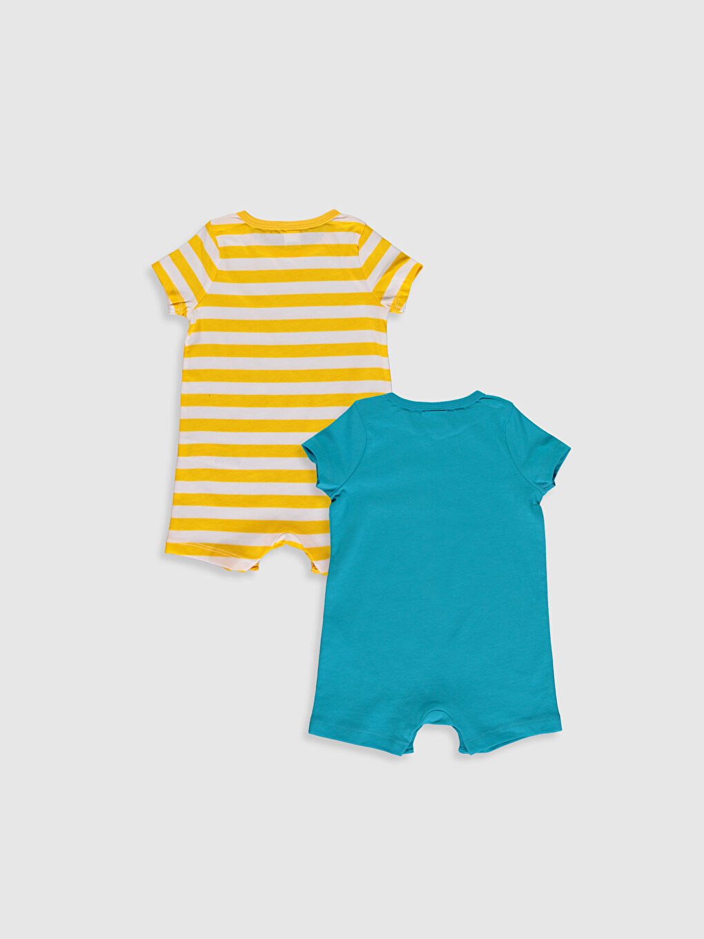 Turkuaz Erkek Bebek Desenli Tulum 2'li-1