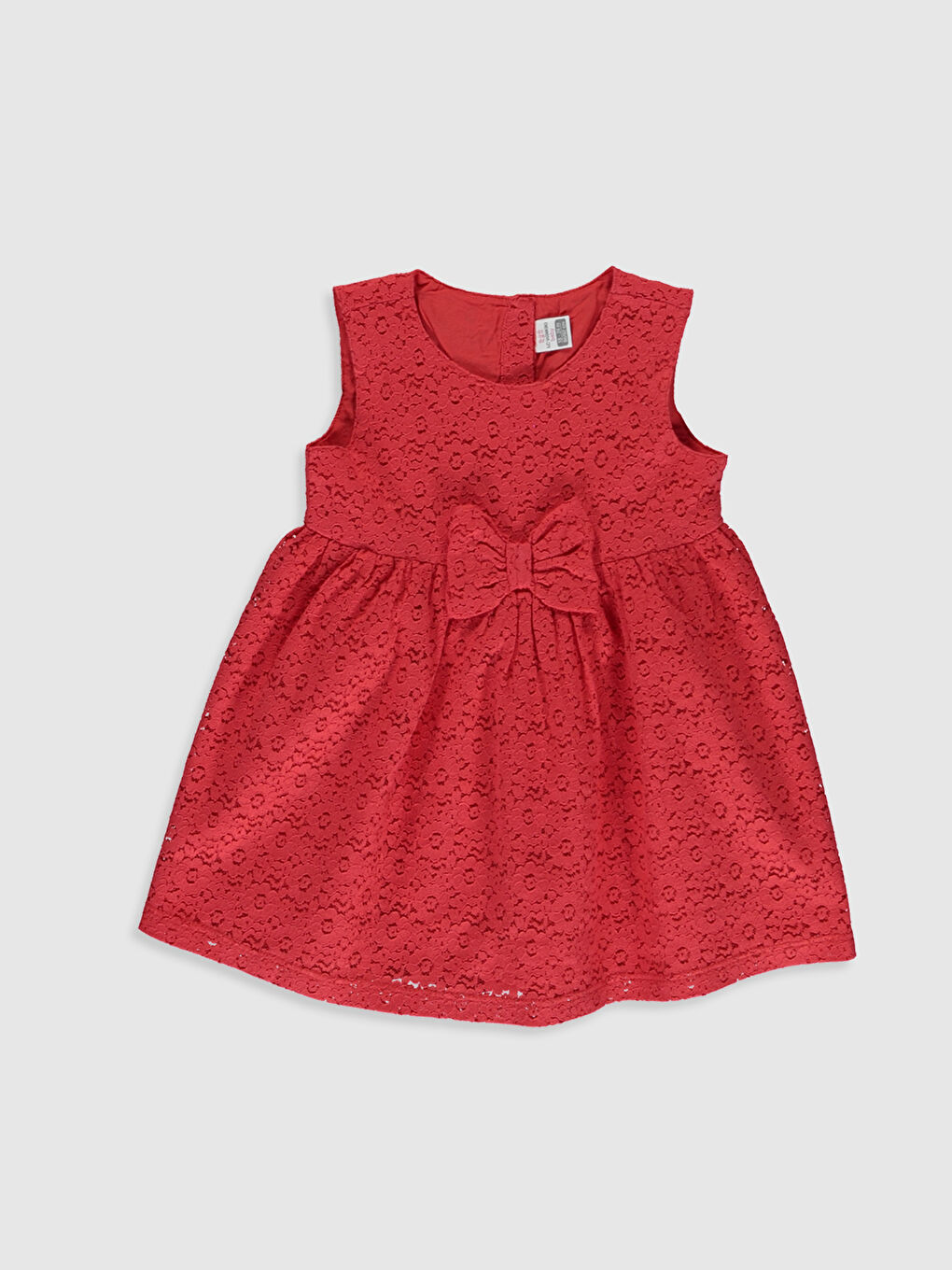Kırmızı Bisiklet Yaka Kız Bebek Elbise