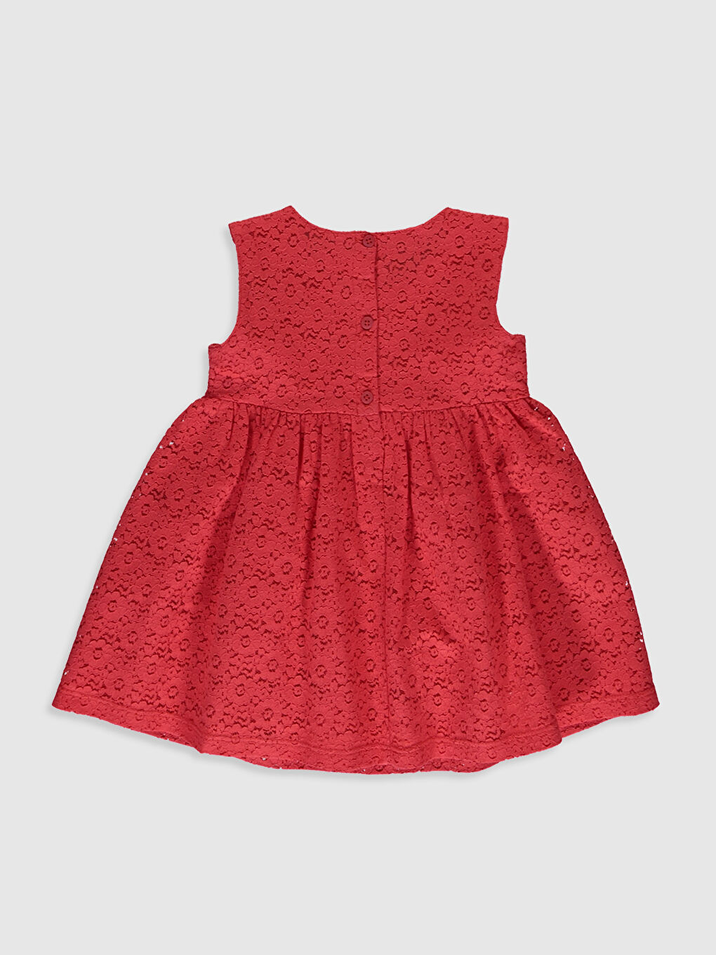 Kırmızı Bisiklet Yaka Kız Bebek Elbise-1