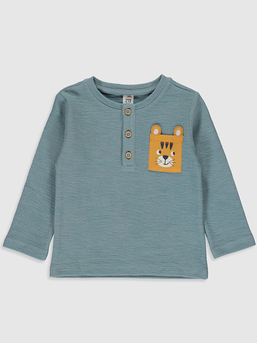 Yeşil Bisiklet Yaka Kısa Kollu Erkek Bebek Tişört-1