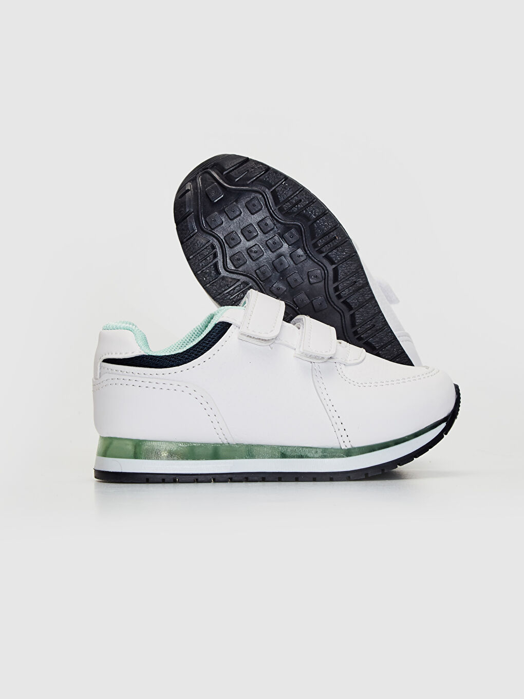 Beyaz Erkek Bebek Cırt Cırtlı Işıklı Günlük Spor Ayakkabı-2