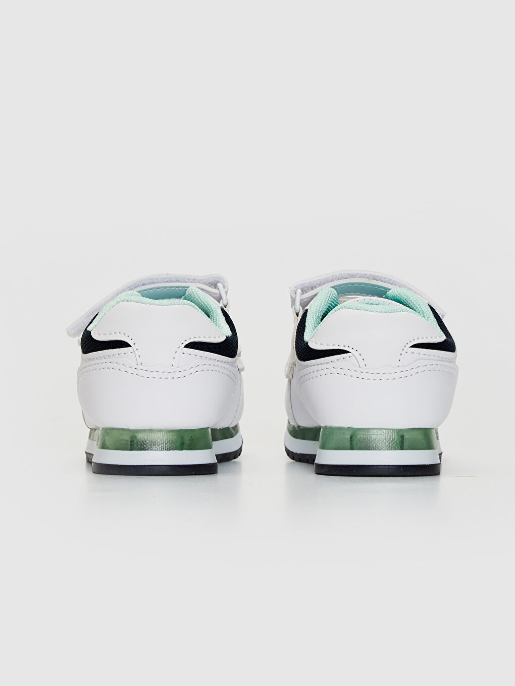 Beyaz Erkek Bebek Cırt Cırtlı Işıklı Günlük Spor Ayakkabı-3