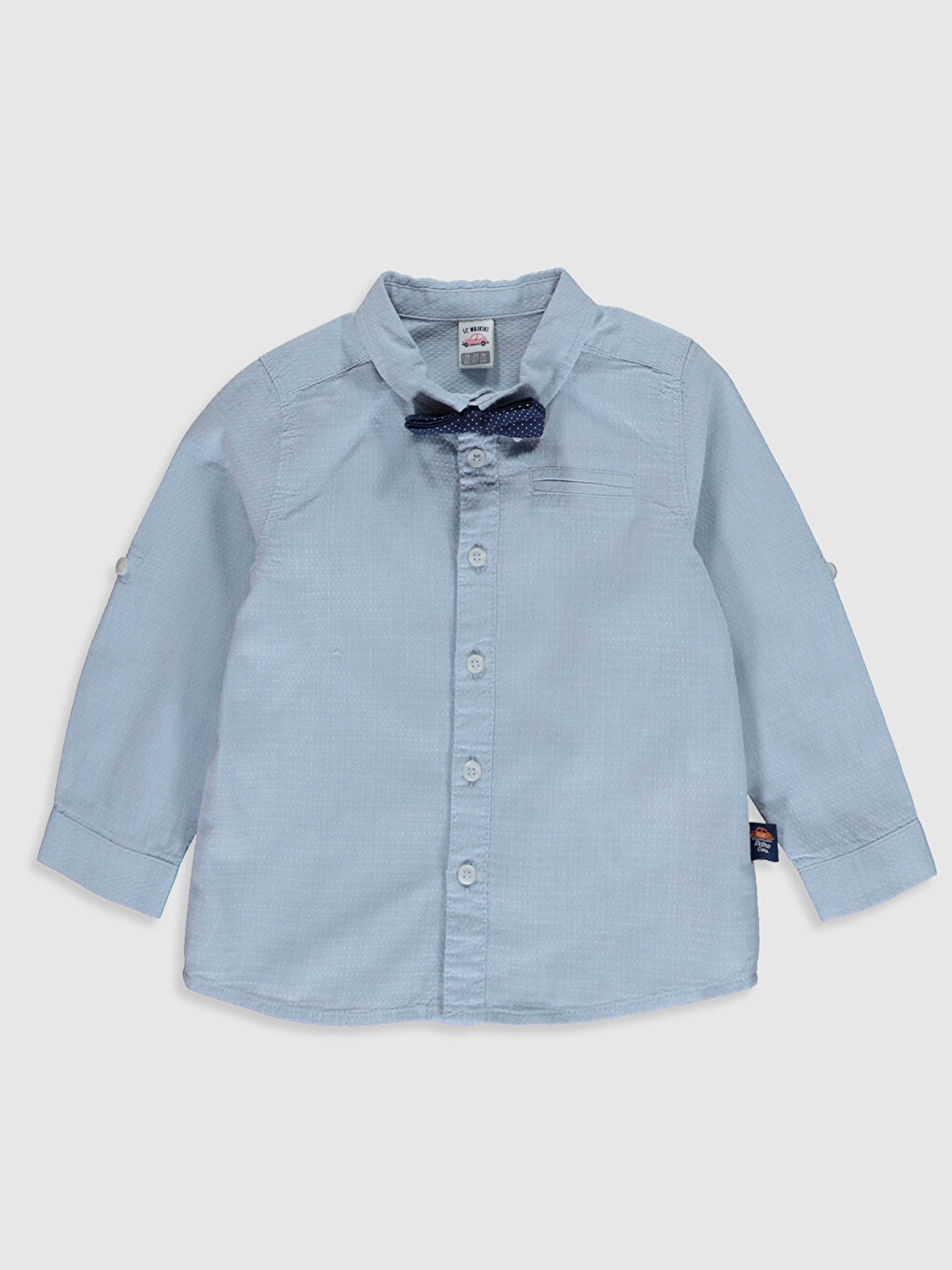 Mavi Uzun Kollu Erkek Bebek Gömlek