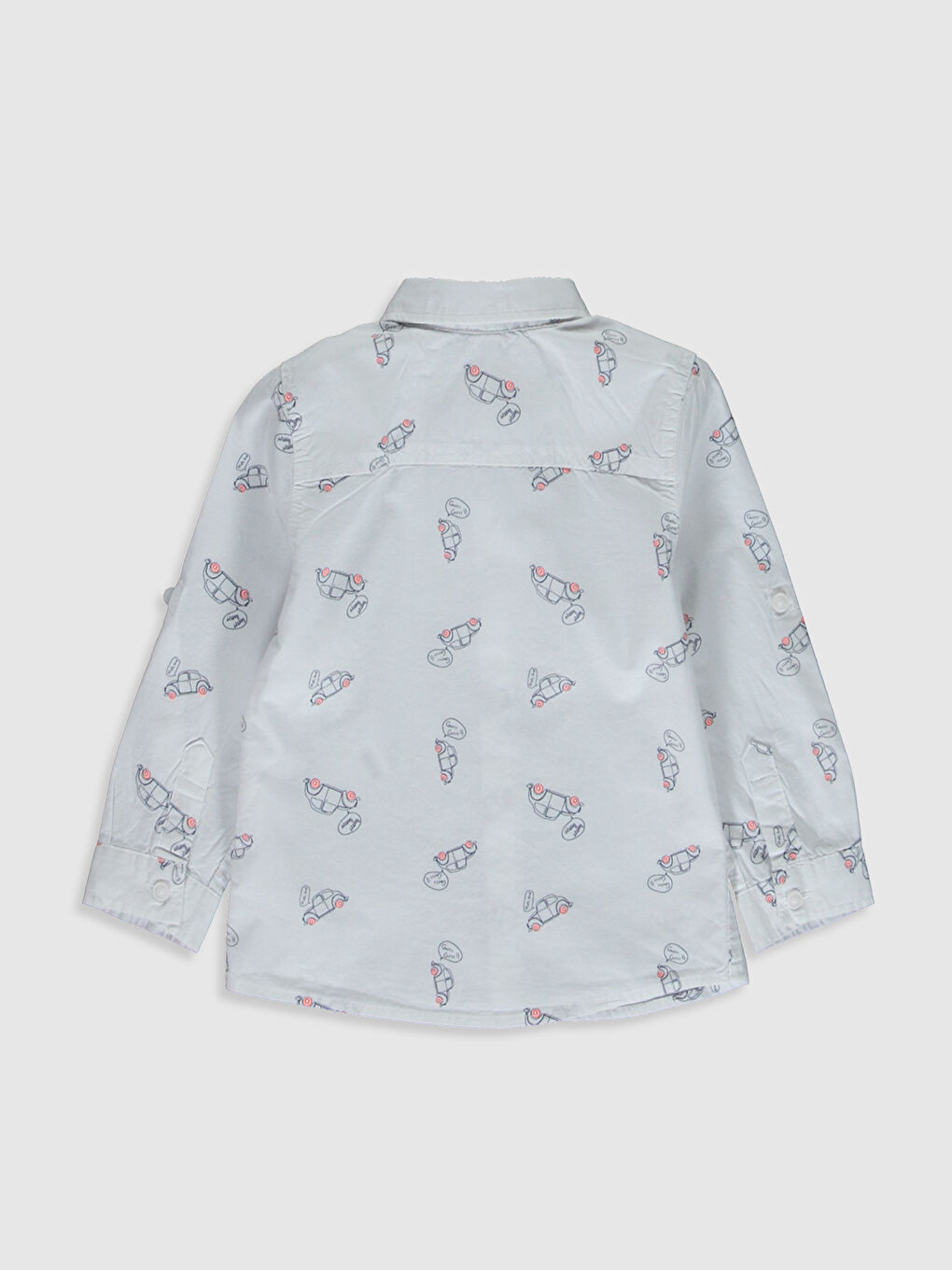 Mavi Uzun Kollu Erkek Bebek Gömlek-2