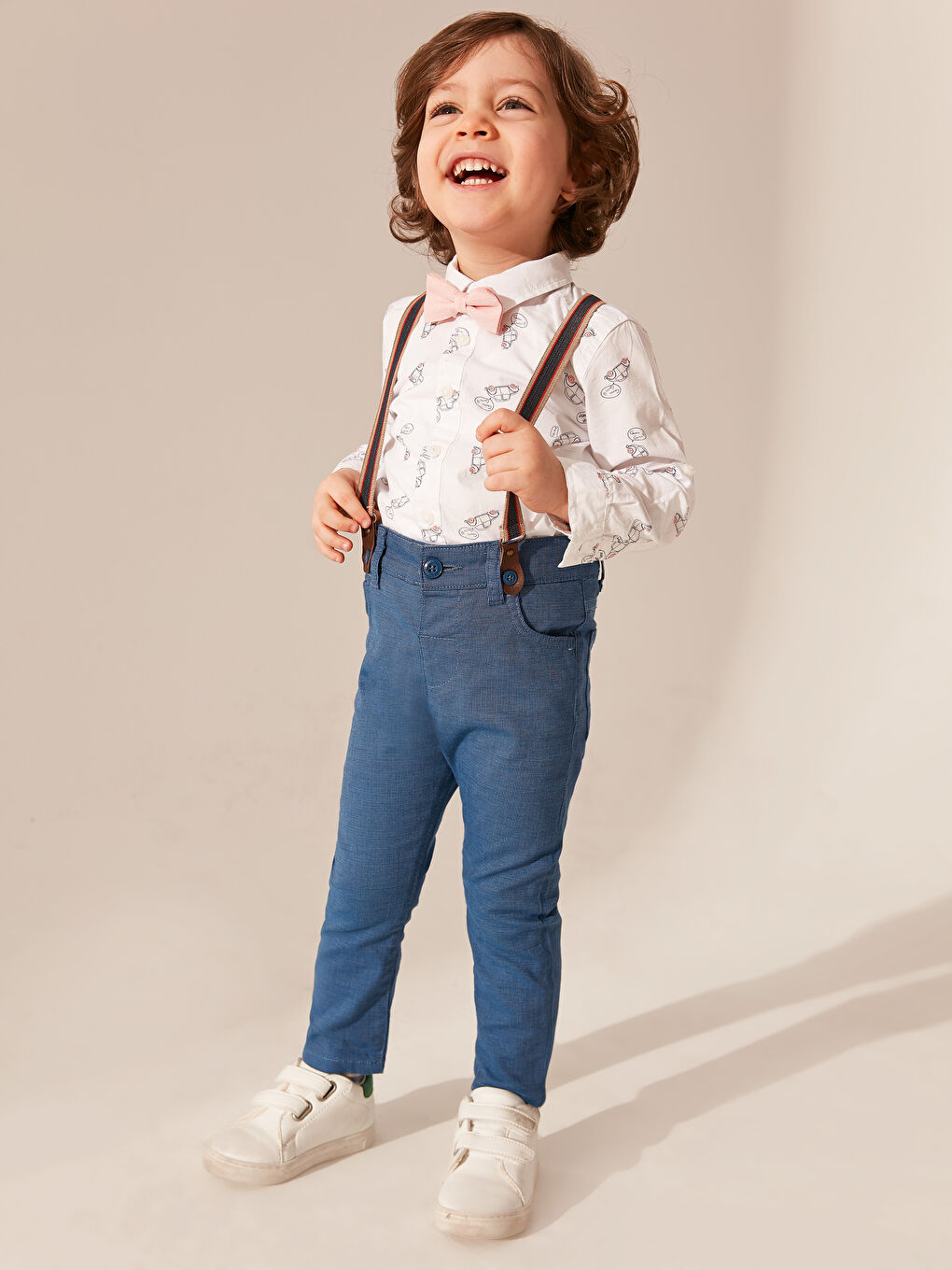 Mavi Uzun Kollu Erkek Bebek Gömlek