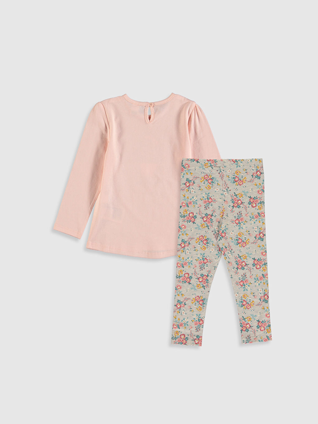 Pembe Uzun Kollu Kız Bebek Takım-1