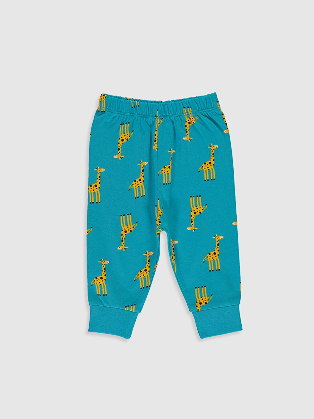 Sarı Bisiklet Yaka Kısa Kollu Baskılı Erkek Bebek Pijama Takım-3