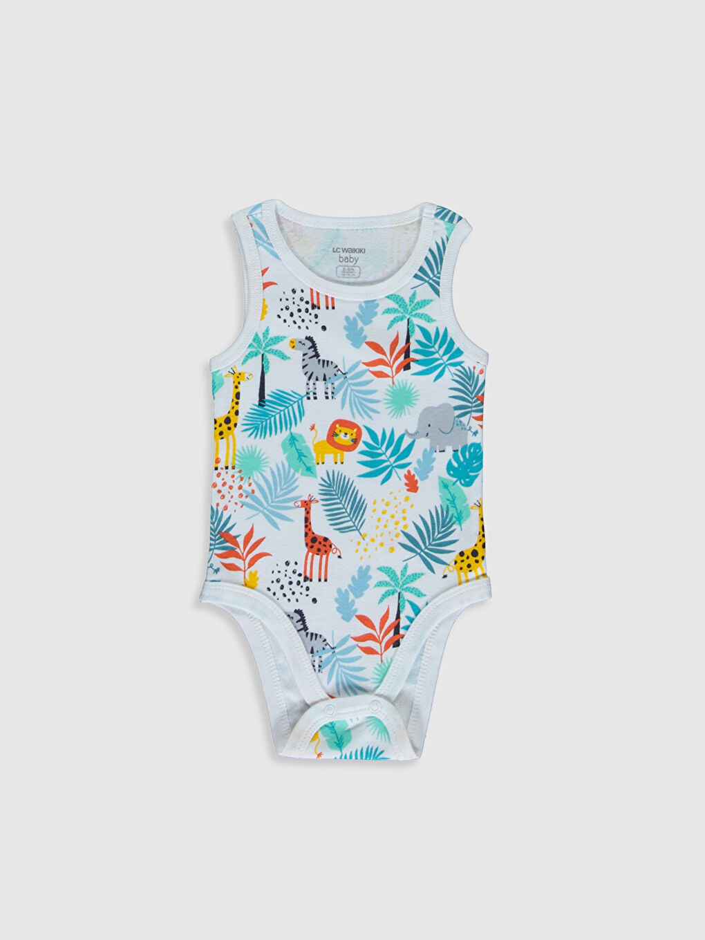 Sarı Bisiklet Yaka Kolsuz Baskılı Erkek Bebek Çıtçıtlı Body 2'li-3