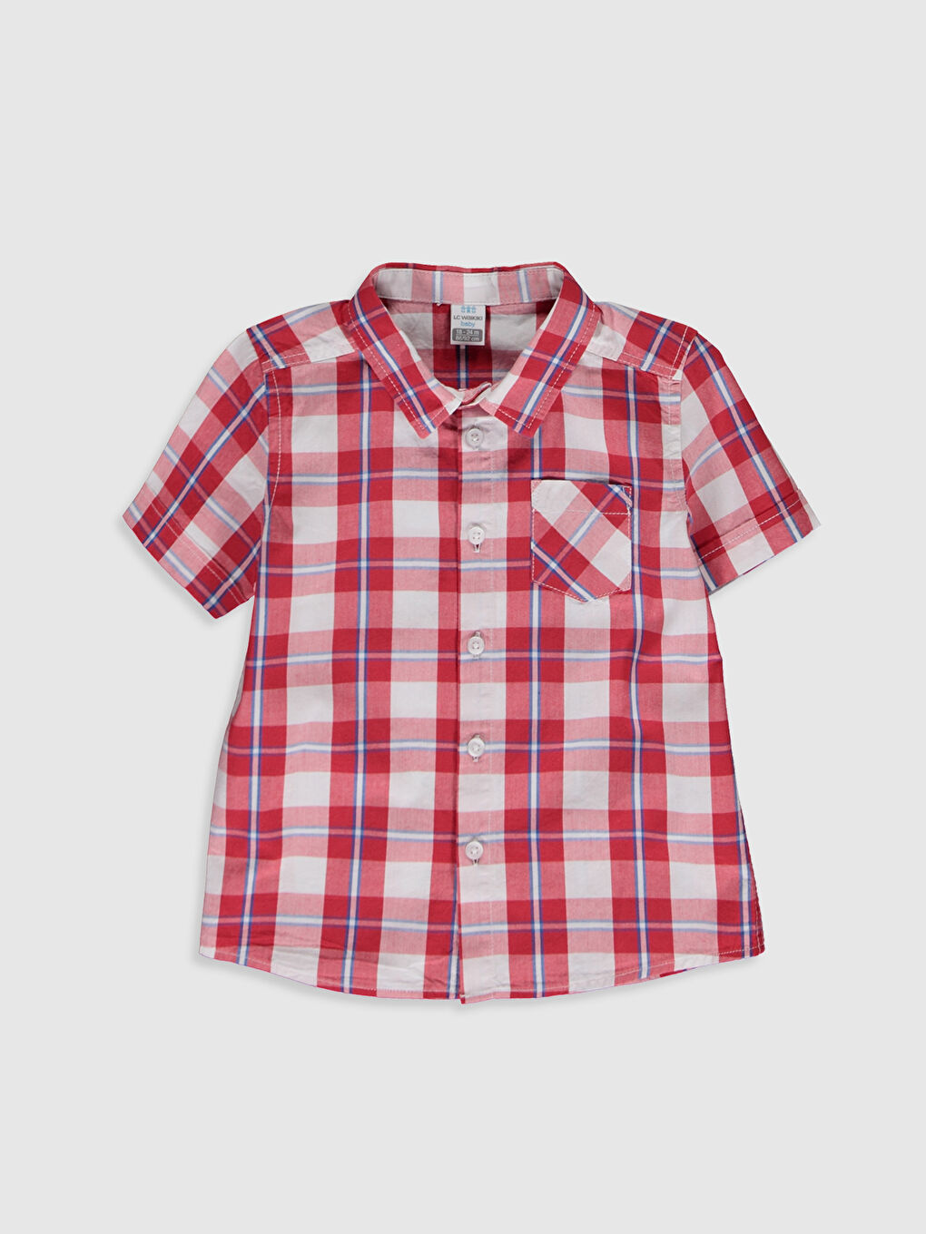 Kırmızı Kısa Kollu Erkek Bebek Gömlek