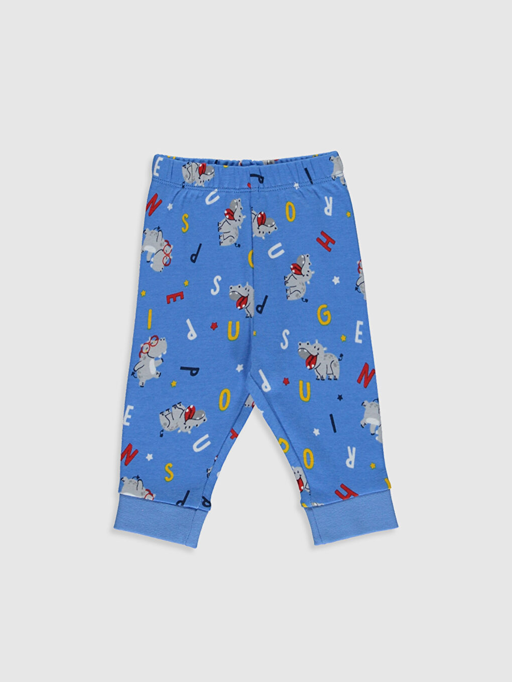 Mavi Bisiklet Yaka Uzun Kol Baskılı Erkek Bebek Pijama Takımı-3