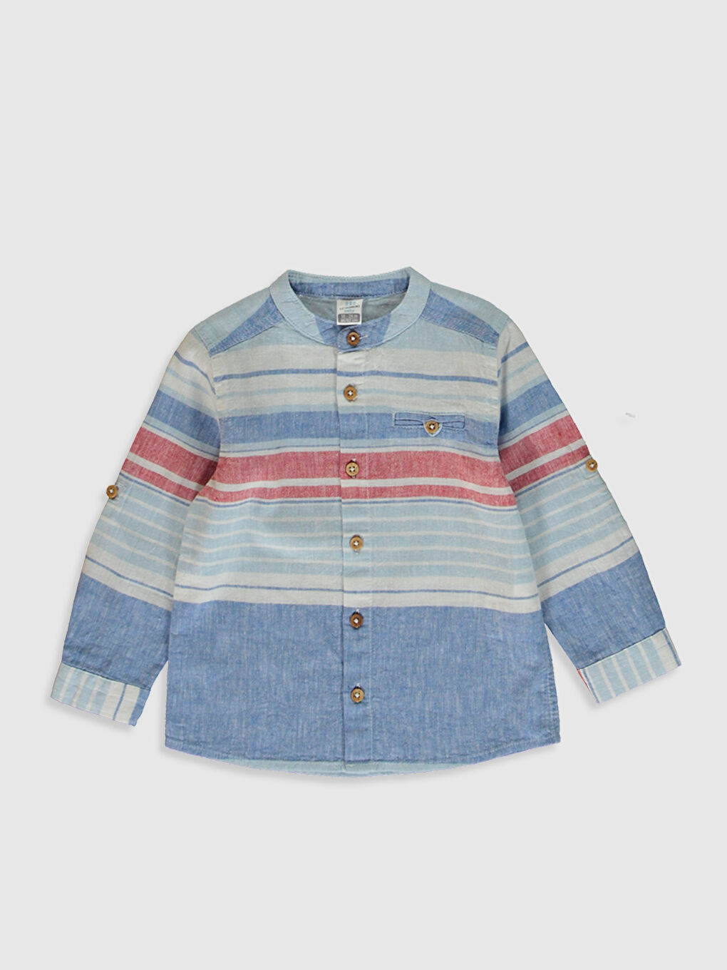 Mavi Bisiklet Yaka Kısa Kollu Erkek Bebek Gömlek