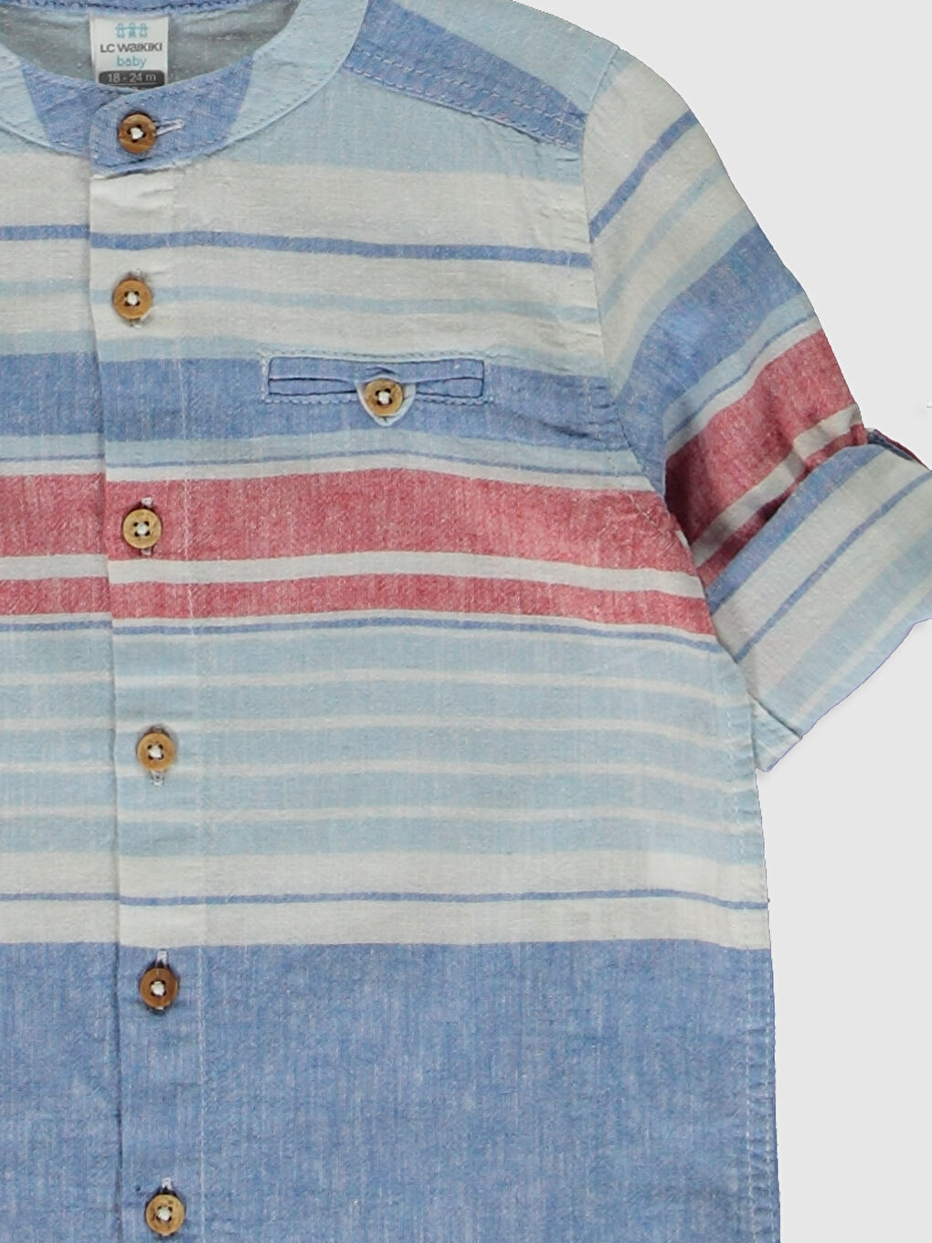 Mavi Bisiklet Yaka Kısa Kollu Erkek Bebek Gömlek-2