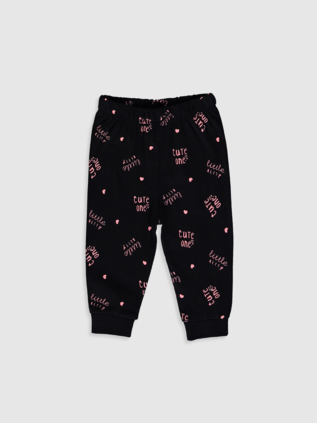 Pembe Bisiklet Yaka Baskılı Kız Bebek Pijama Takımı 3'lü-4