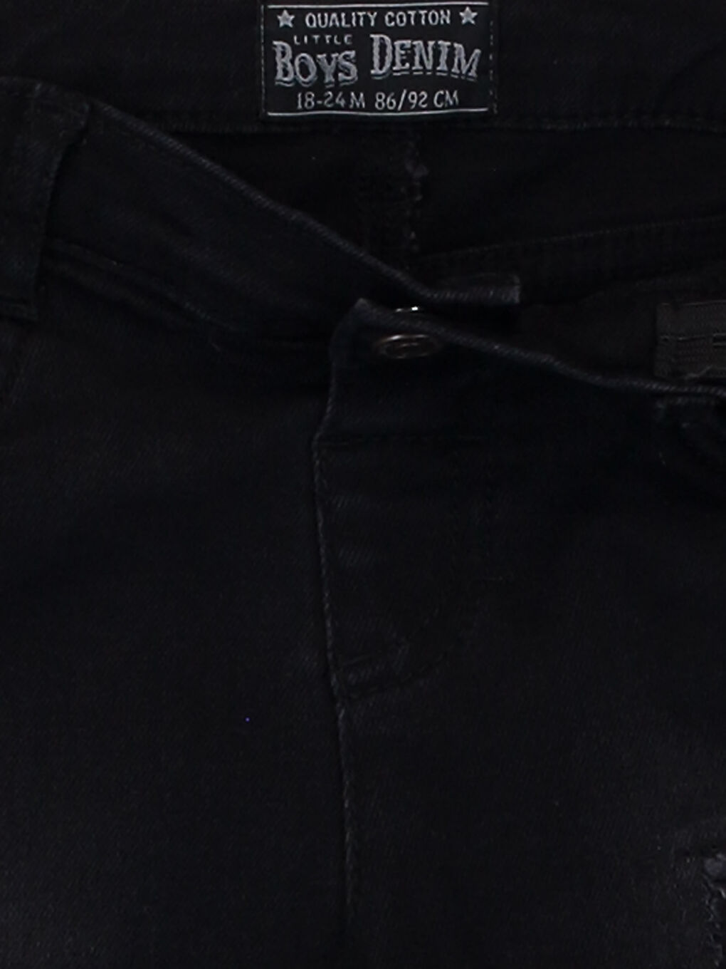 Siyah Skinny Fit Erkek Bebek Jean Pantolon-2