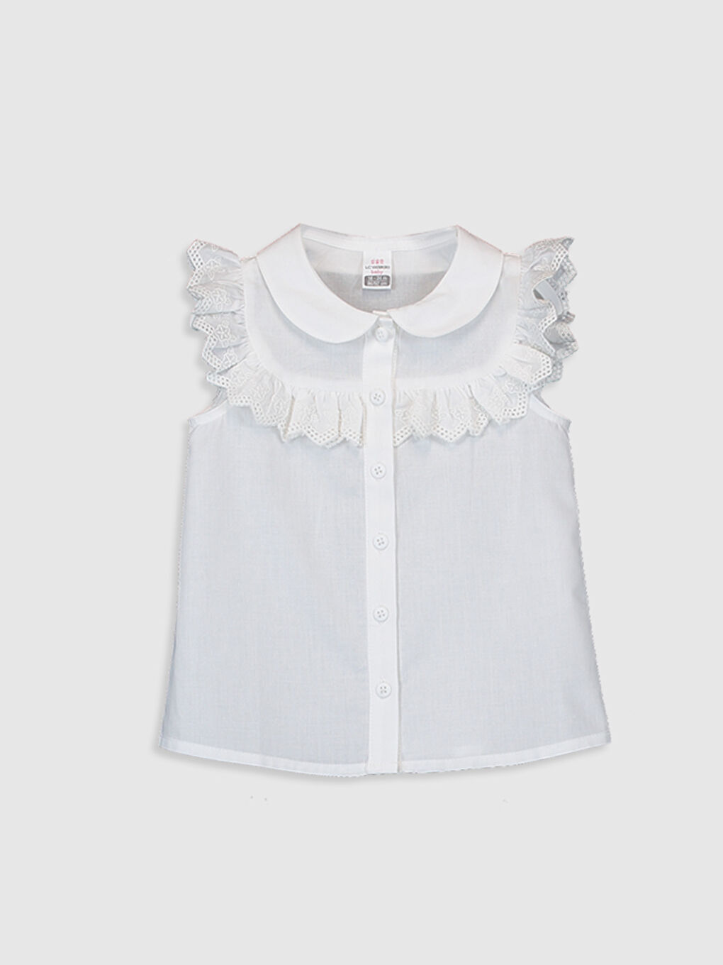Baby Girls' Peter Pan Collar Short Sleeve Shirt
