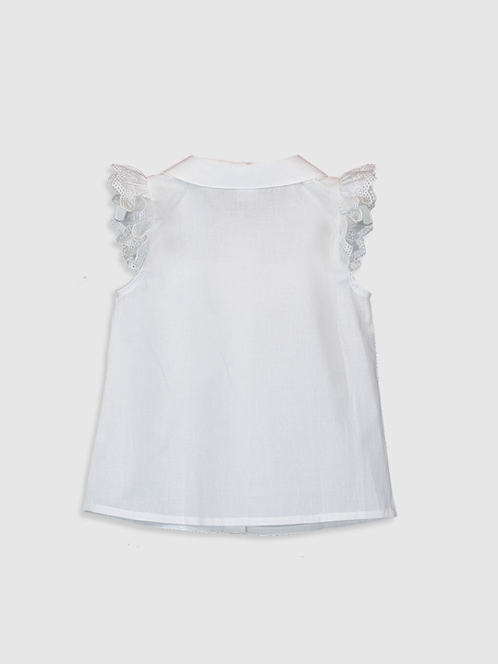 Baby Girls' Peter Pan Collar Short Sleeve Shirt-1