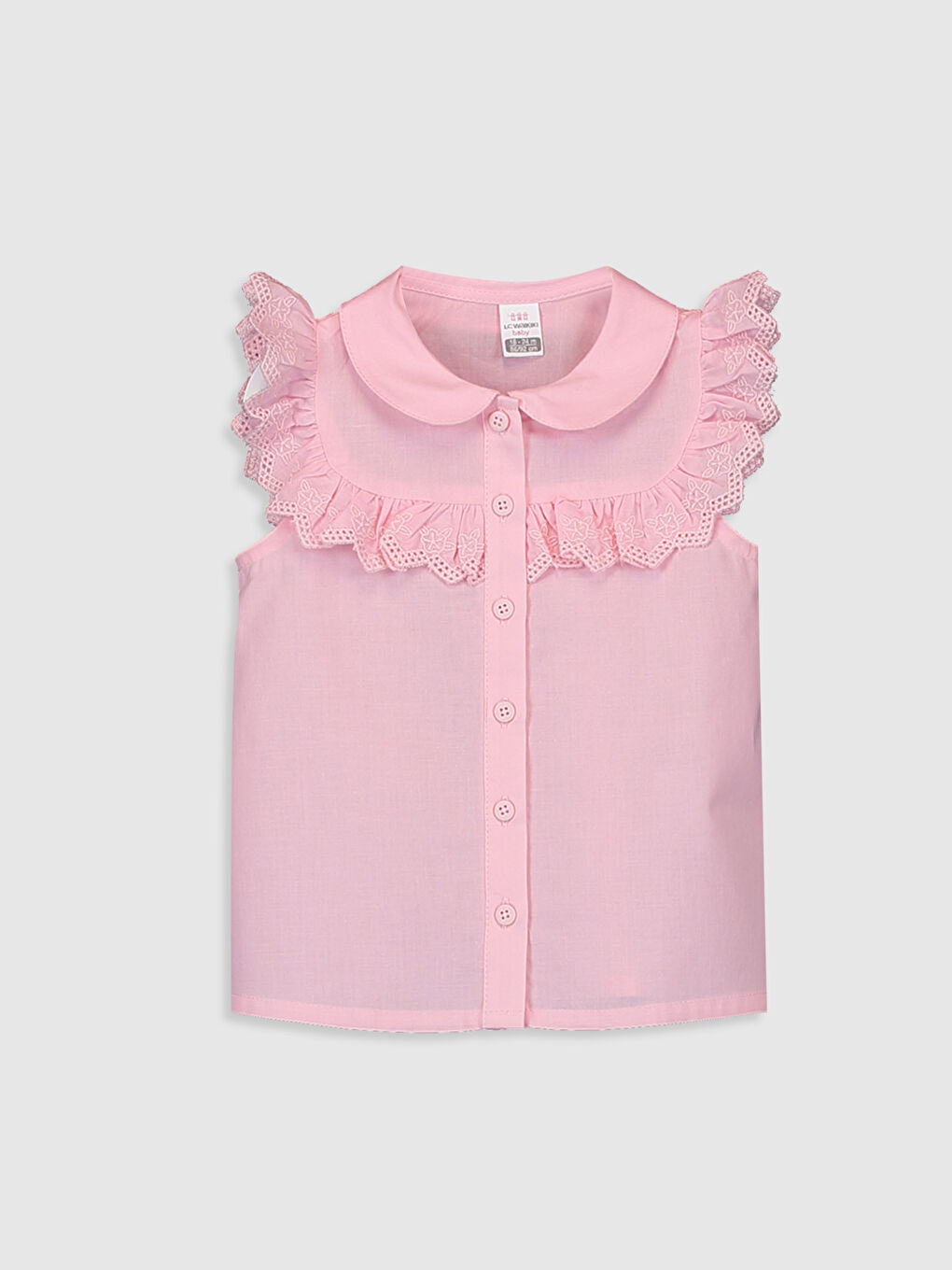 LCW baby Риза с къс ръкав и яка Питър Пан за бебета момичета -0S3614Z1-GAT
