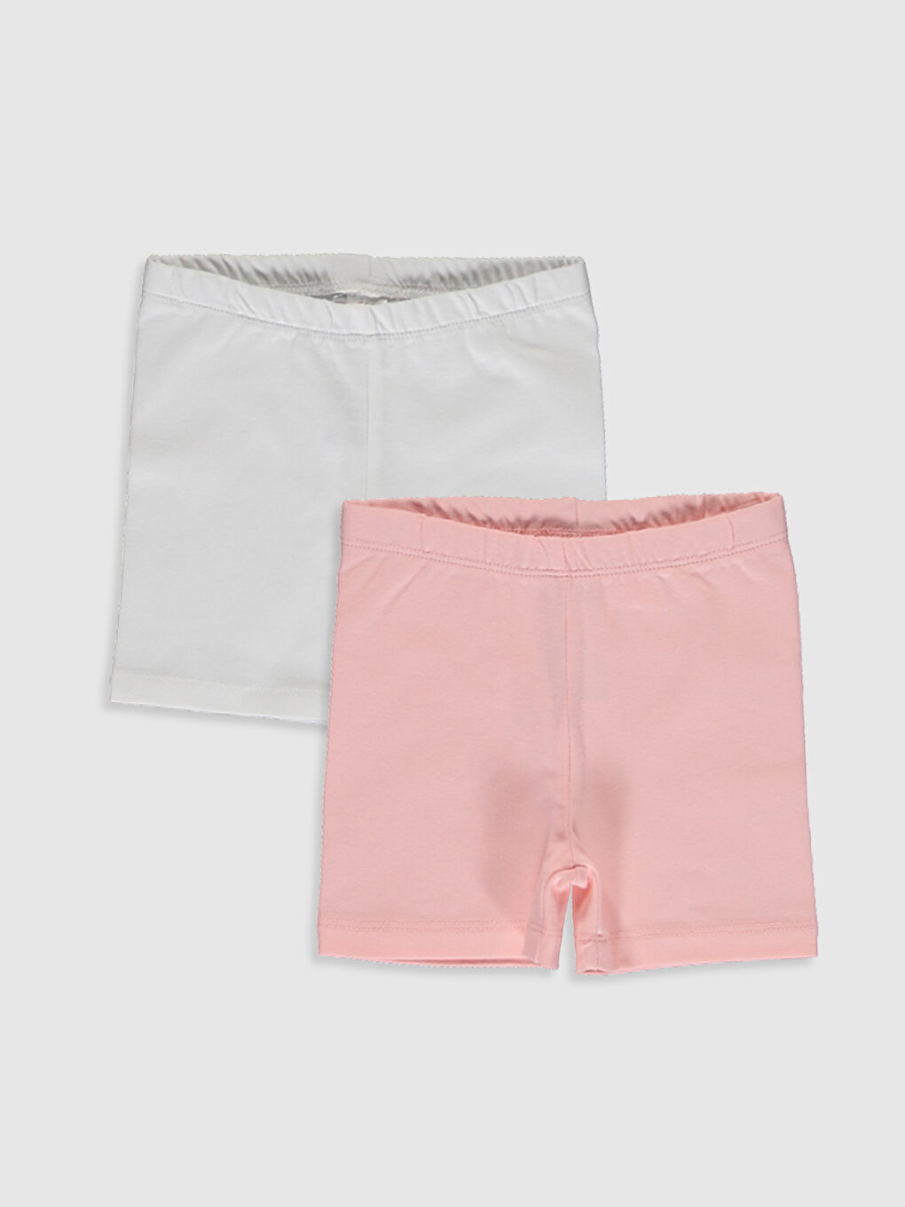 Shorts Bébé Fille Basiques en Coton à Taille Élastique Lot de 2