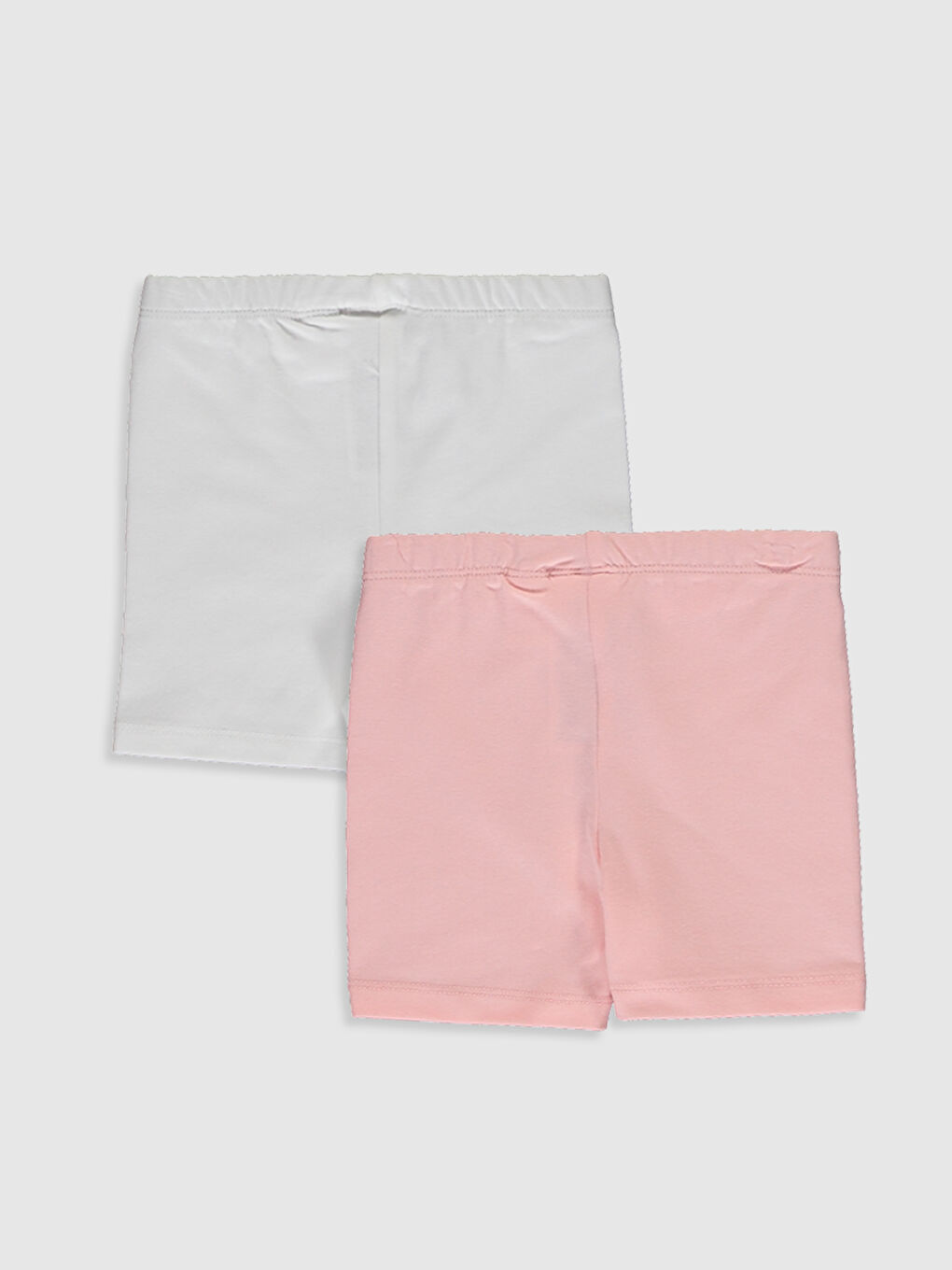 Shorts Bébé Fille Basiques en Coton à Taille Élastique Lot de 2-2