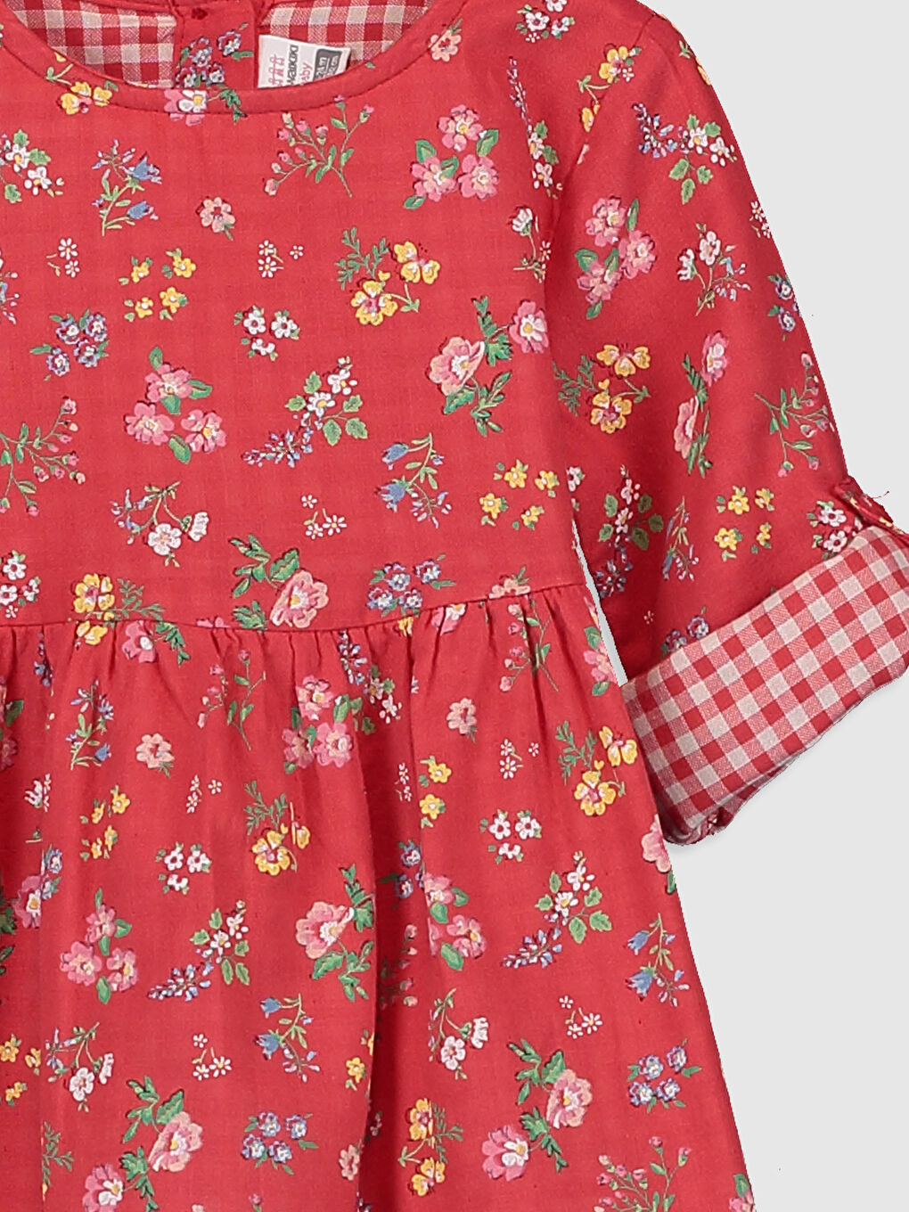 Pembe Bisiklet Yaka Uzun Kollu Kız Bebek Elbise-2