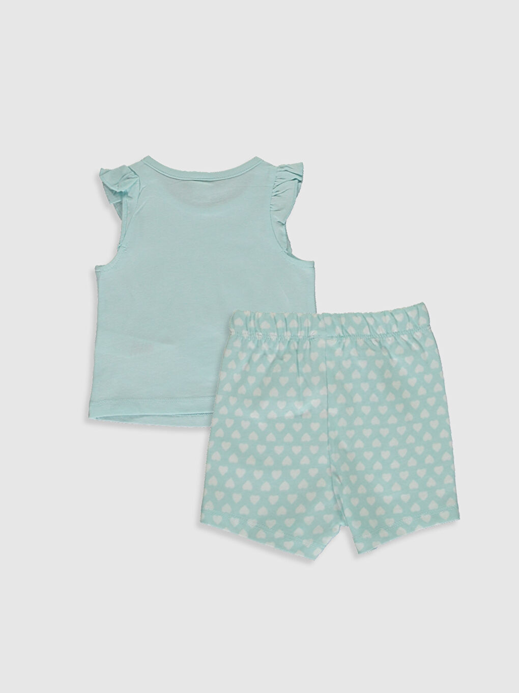 Crew Neck Sleeveless Printed Baby Girl Pyjamas Set-1