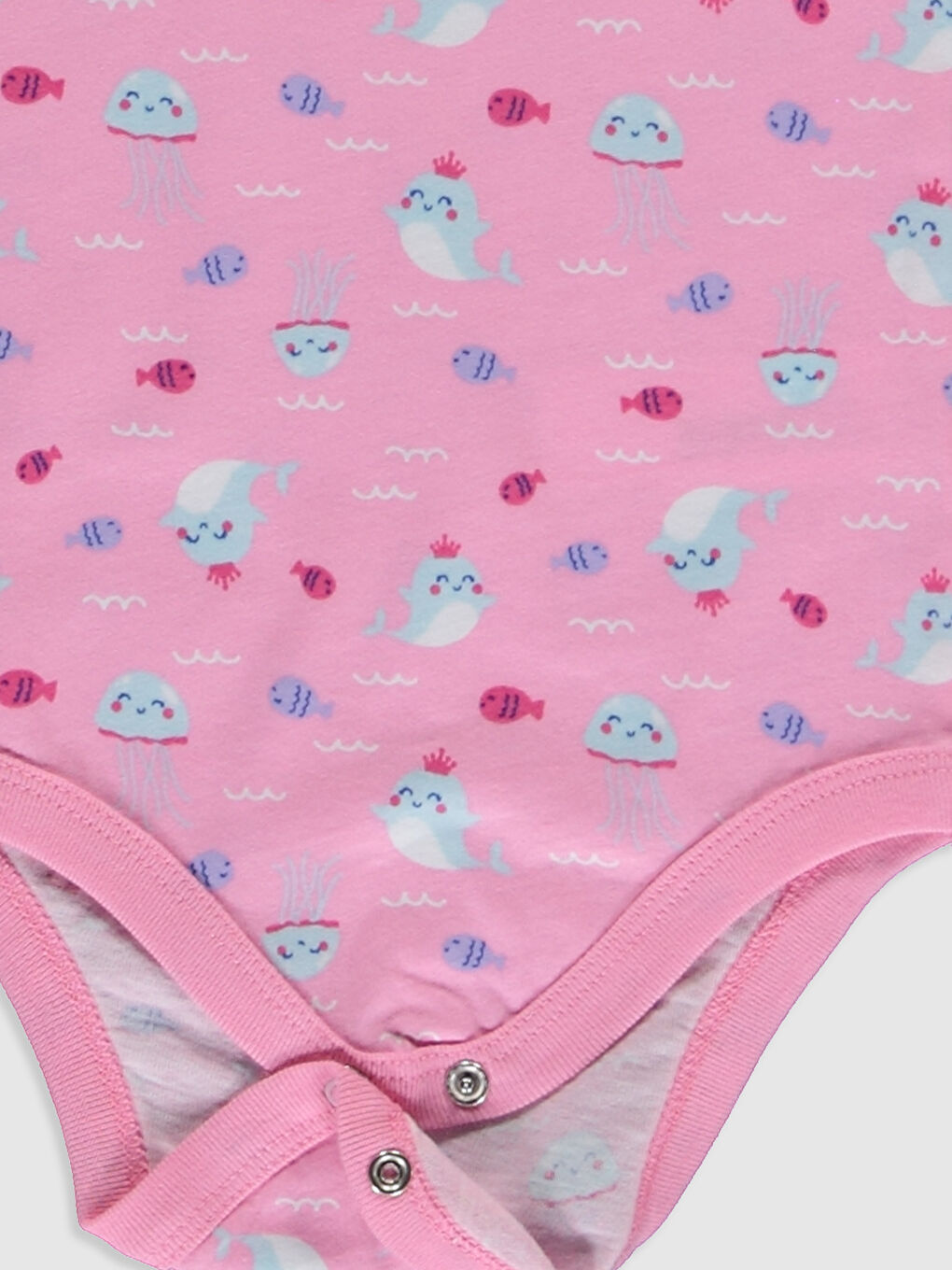 Turkuaz Bisiklet Yaka Kısa Kol Baskılı Kız Bebek Çıtçıtlı Body 2'li-5