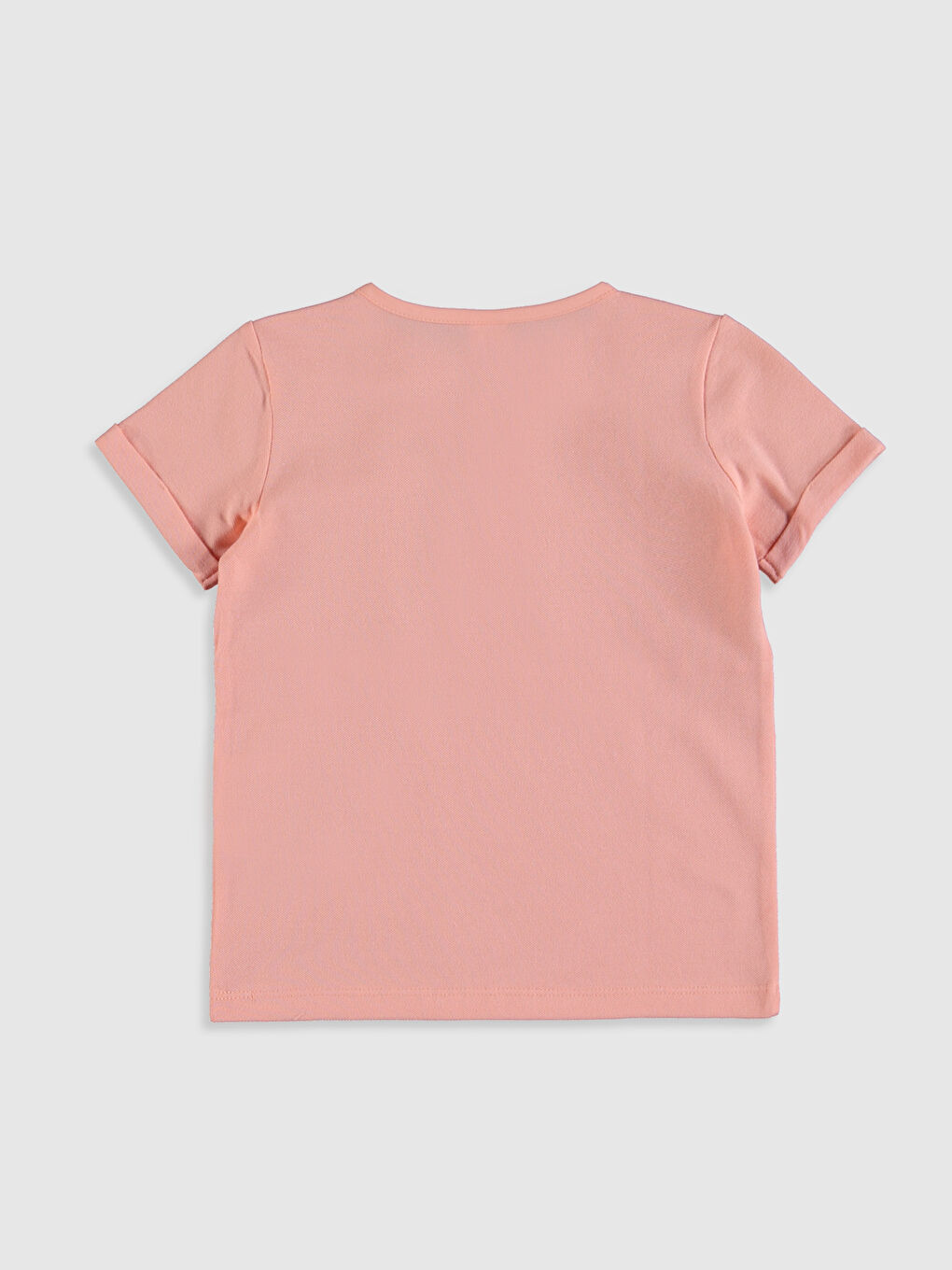 Pembe Bisiklet Yaka Kısa Kollu Erkek Bebek Tişört-1