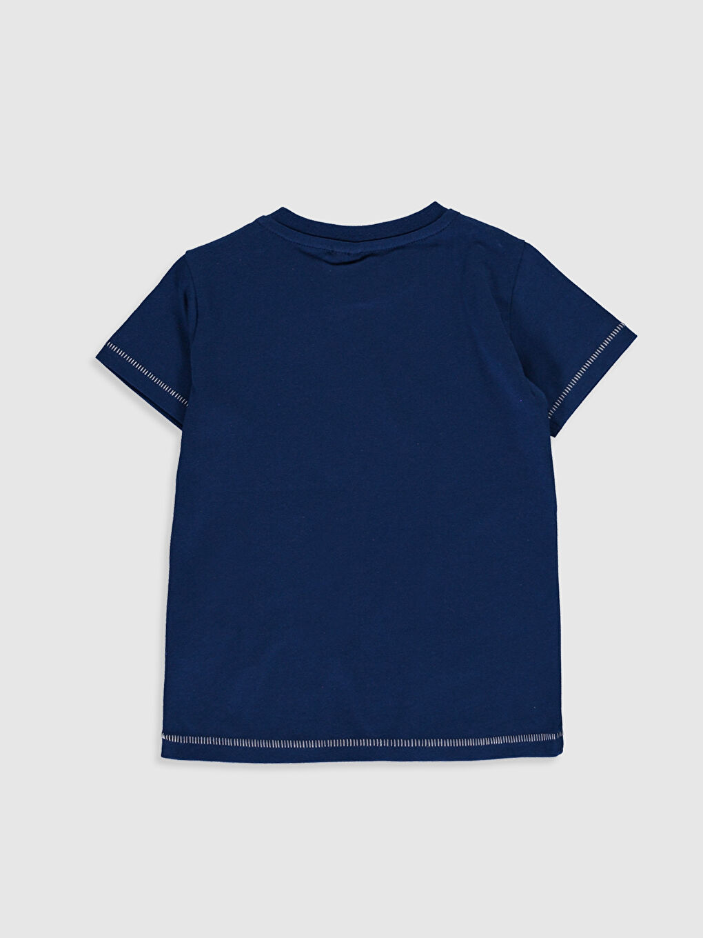 Lacivert Bisiklet Yaka Kısa Kollu Erkek Bebek Tişört-1