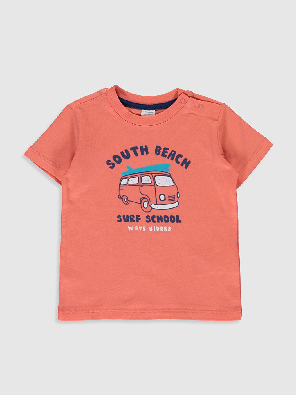 Mercan Bisiklet Yaka Kısa Kollu Erkek Bebek Tişört