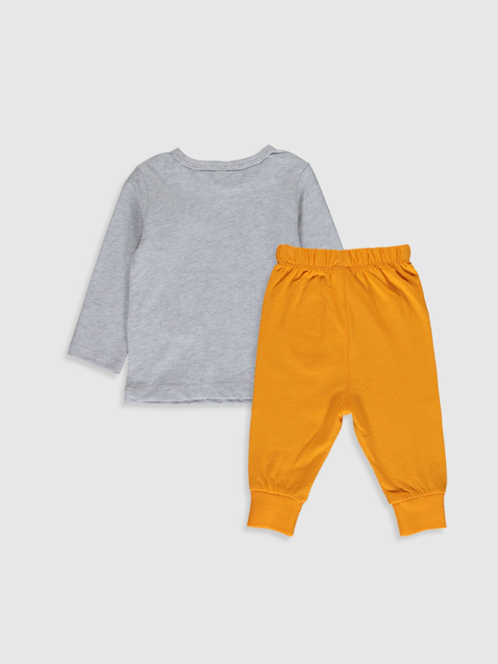 Beyaz Bisiklet Yaka Uzun Kol Baskılı Erkek Bebek Pijama Takımı-1