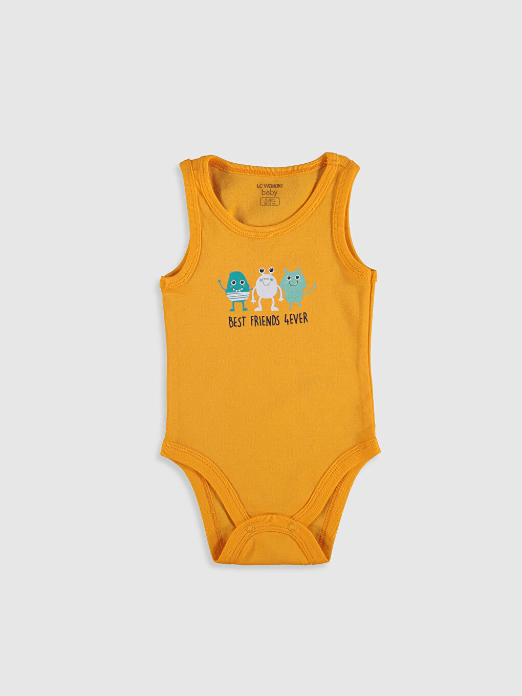 Crew Neck Sleeveless Printed Baby Boy Body With Snap Fastener 2 Pieces-2