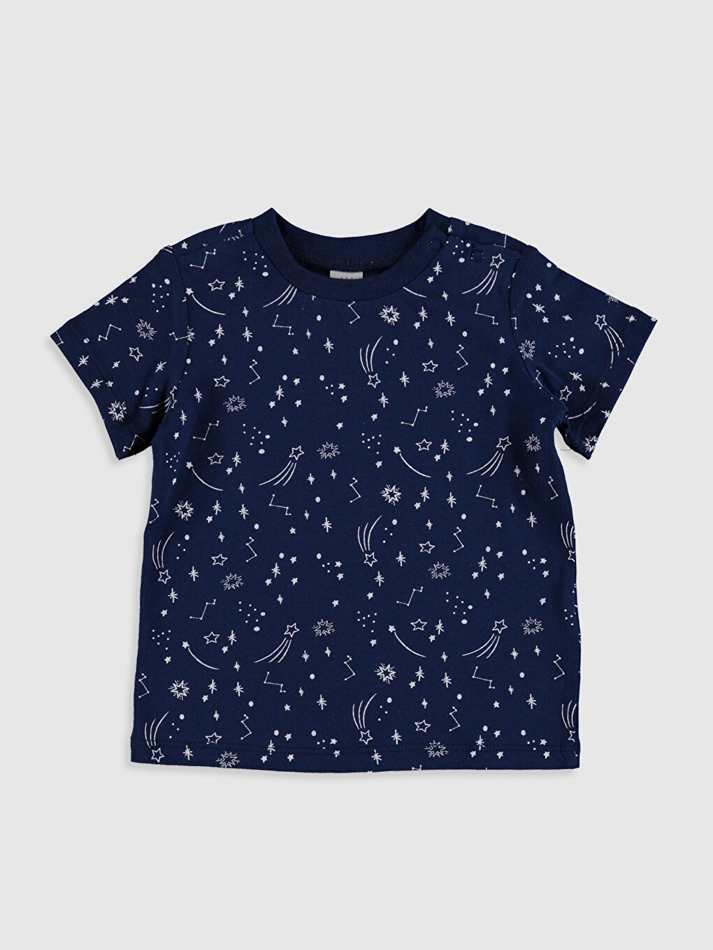 Beyaz Bisiklet Yaka Kısa Kollu Baskılı Erkek Bebek 2'li Pijama Takımı-2