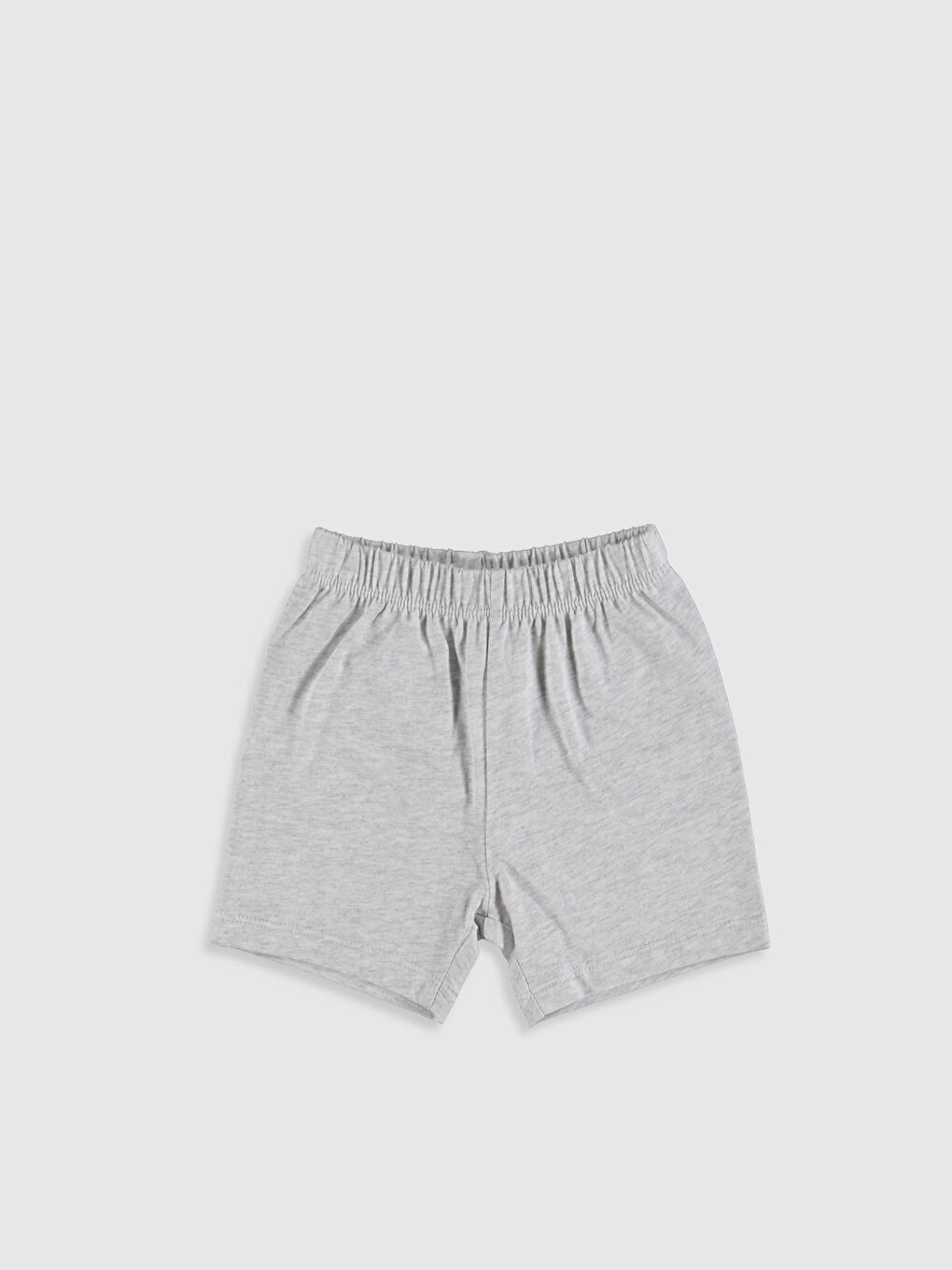 Beyaz Bisiklet Yaka Kısa Kollu Baskılı Erkek Bebek 2'li Pijama Takımı-3