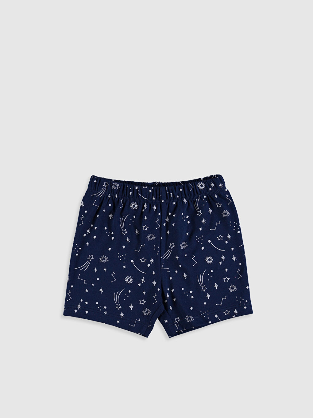 Beyaz Bisiklet Yaka Kısa Kollu Baskılı Erkek Bebek 2'li Pijama Takımı-4