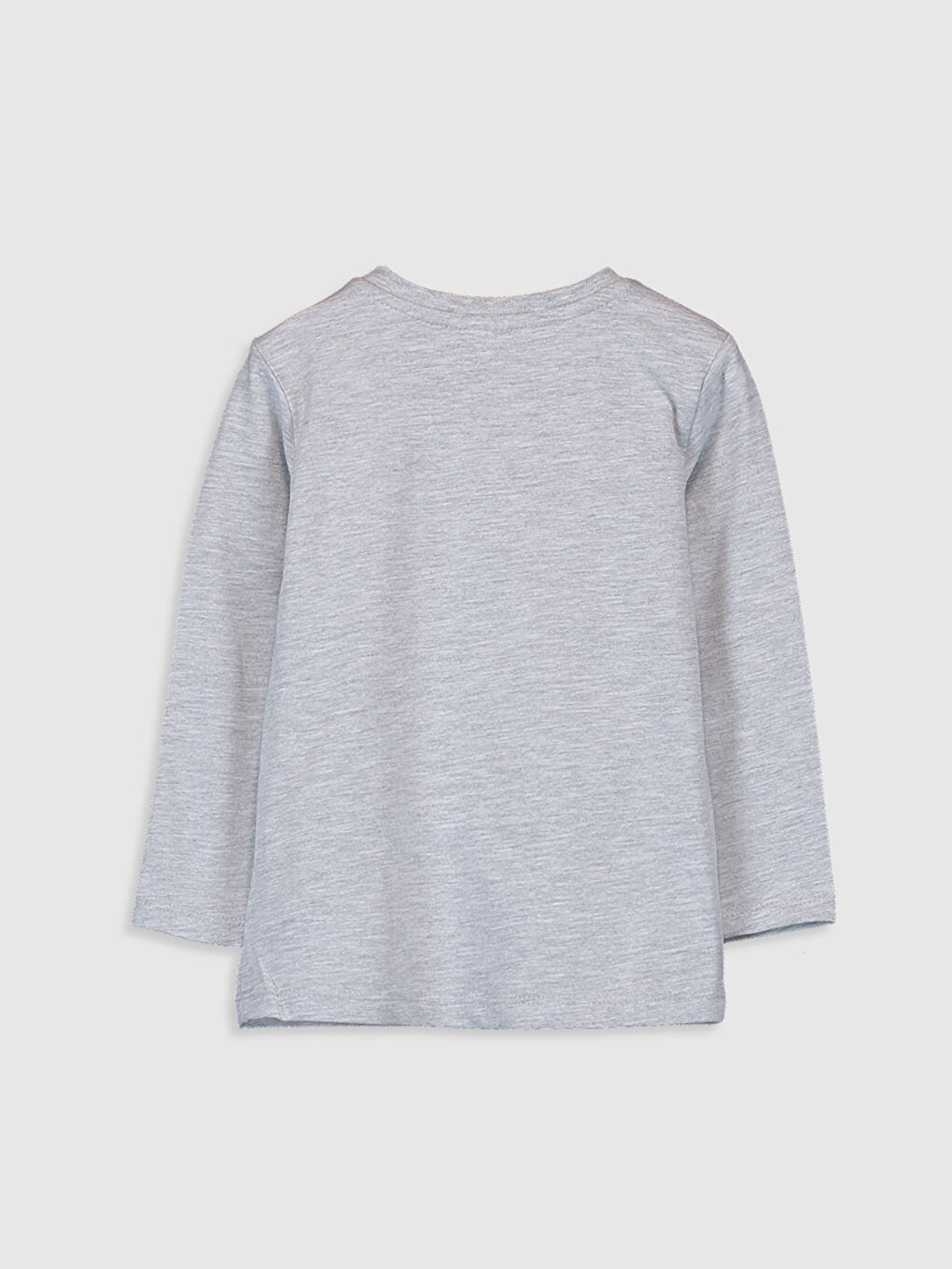 Bej Bisiklet Yaka Uzun Kollu Erkek Bebek Tişört-1