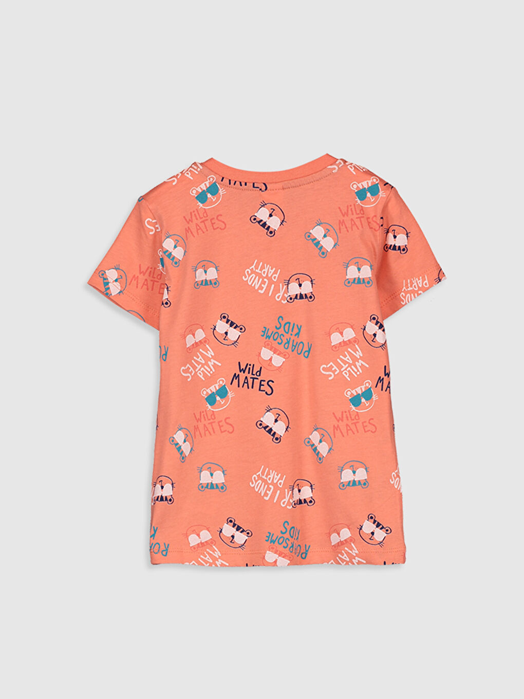 Mercan Bisiklet Yaka Kısa Kollu Erkek Bebek Tişört-1