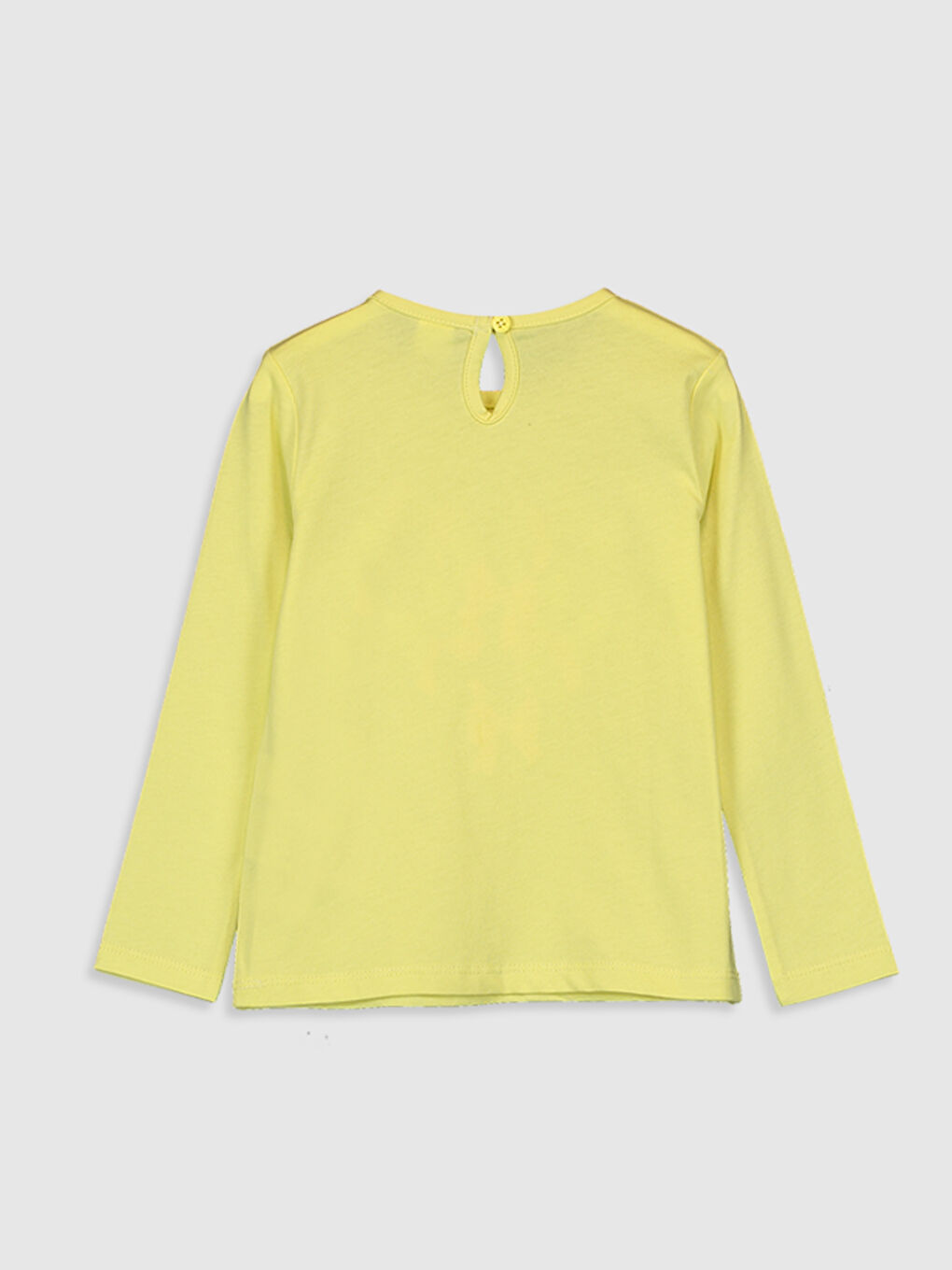 Sarı Bisiklet Yaka Uzun Kollu Kız Bebek Tişört-1