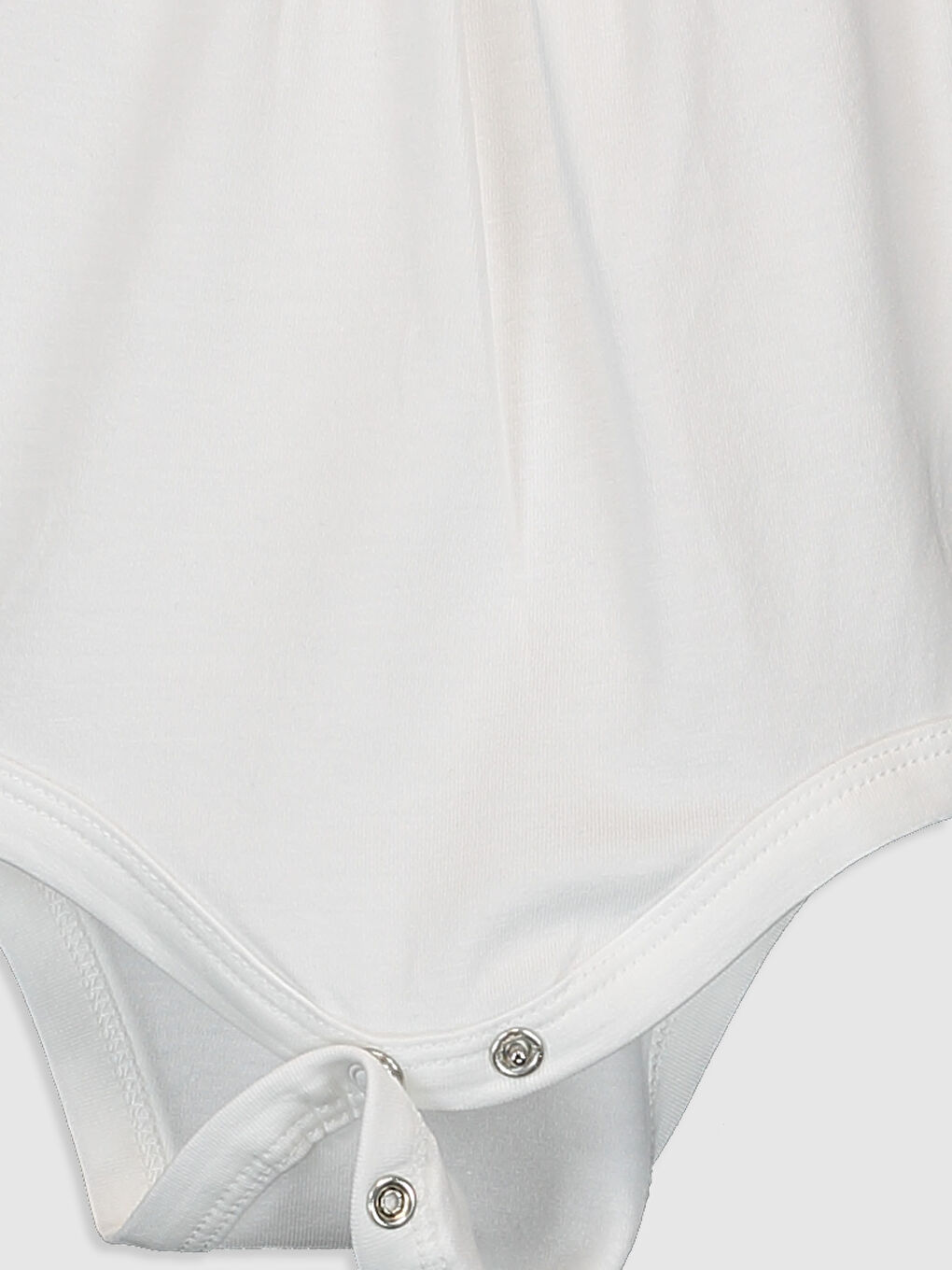 Beyaz Bisiklet Yaka Kız Bebek Çıtçıtlı Bodysuit-2