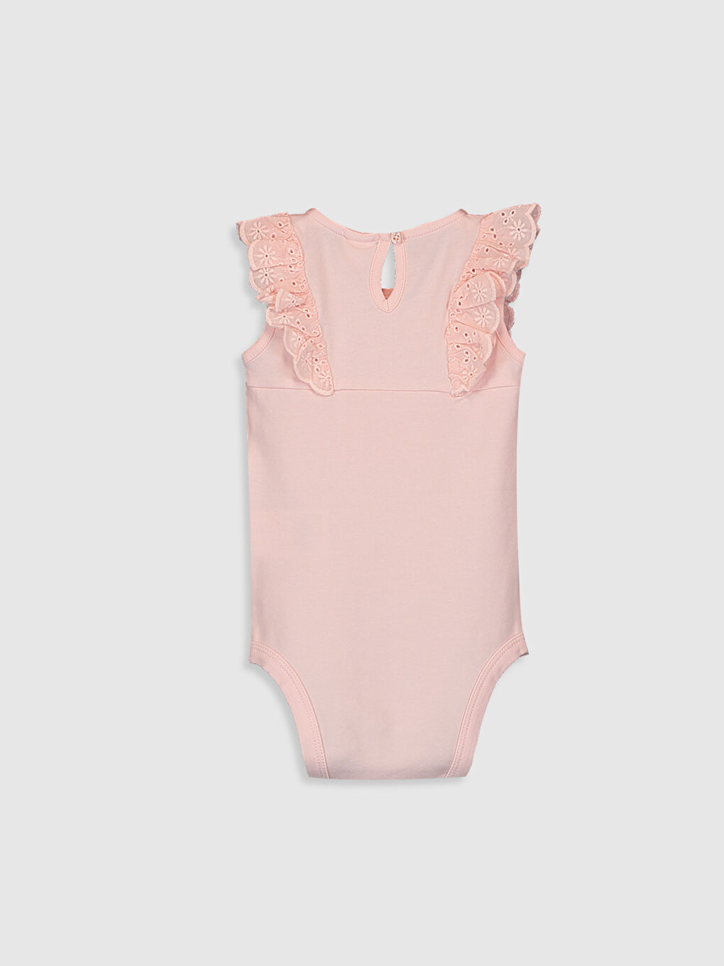 Crew Neck Press Stud Fastening Bodysuit for Baby Girl-1