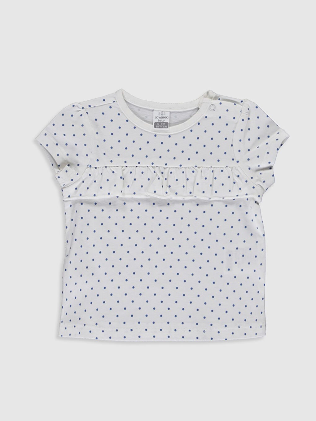 Gri Bisiklet Yaka Kız Bebek Tişört 2'li-3